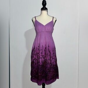Boho Purple Ombré Midi Dress